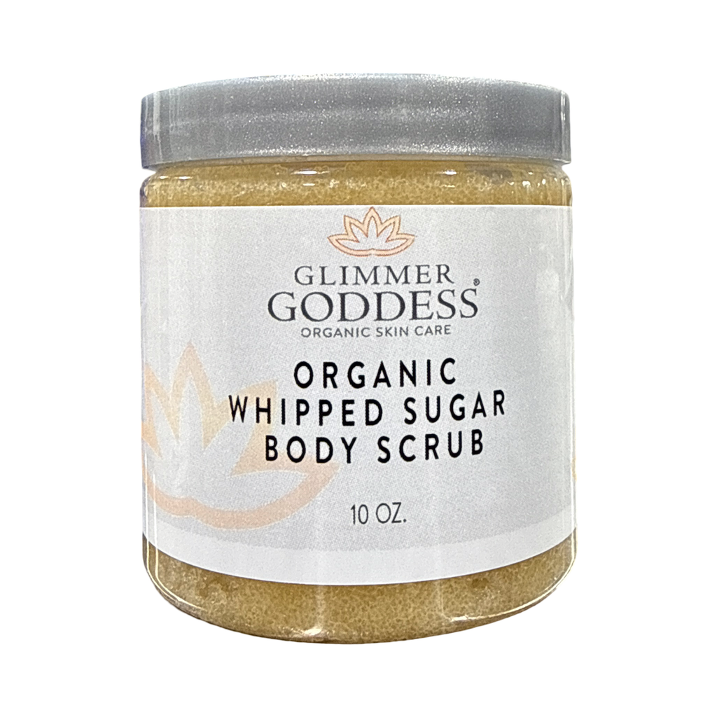 Organic Whipped Sugar Body Scrub 10 oz – Crepey Skin Treatment & Exfoliator